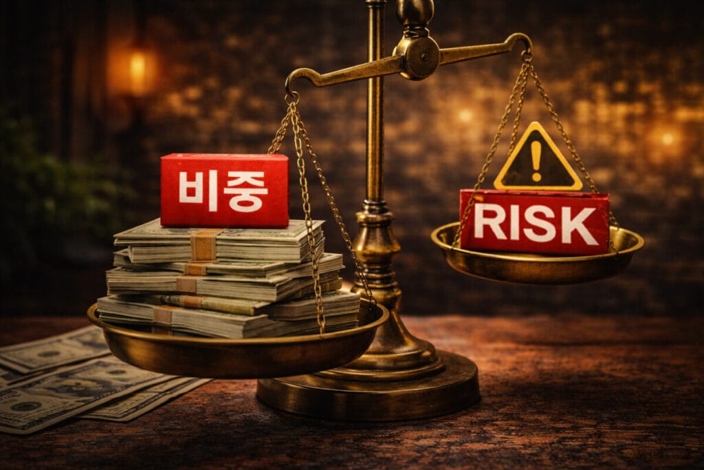 비중과 리스크를 보여주는 저울